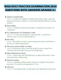 WGU D547 PRACTICE EXAMINATION 2026 QUESTIONS WITH ANSWERS GRADED A+