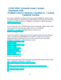 2 026 MISC Network Exam | Actual Questions with Verified Correct Answers
