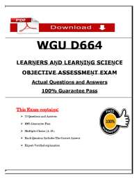 WGU D664 Learners and Learning Science Objective Assessment Exam