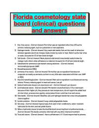 Florida Cosmetology State Board Clinical Exam Questions and Answers PDF with Practice Test