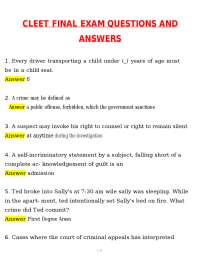 CLEET FINAL EXAM Latest 2026 Questions and Verified Answers 2026 / 2027 A+ Grade 100% PDF