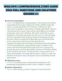 WGU D491 COMPREHENSIVE STUDY GUIDE 2026 FULL QUESTIONS AND SOLUTIONS GRADED A+