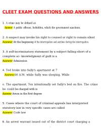 CLEET EXAM Latest 2026 Questions and Verified Answers (2026 / 2027) A+ Grade 100% Guarante