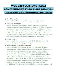 WGU D260 CAPSTONE TASK 2 COMPREHENSIVE STUDY GUIDE 2026 FULL QUESTIONS AND SOLUTIONS GRADE