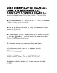 CETA CERTIFICATION EXAM 2026 COMPLETE QUESTIONS AND ACCURATE ANSWERS GRADE A+