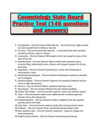 Cosmetology State Board Practice Test PDF with 146 Questions and Answers, Covering Hair, S