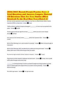 2026/2027 Hawaii Permit Practice Test – 1 Trial Questions and Answers Compete Material (40