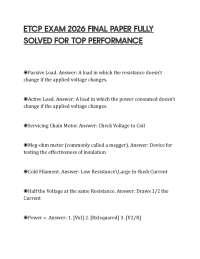 ETCP EXAM 2026 FINAL PAPER FULLY SOLVED FOR TOP PERFORMANCE