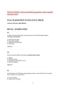 NUR 265 EXAM 1 Advanced MedSurg questions with complete solutions 2026,100%CORRECT