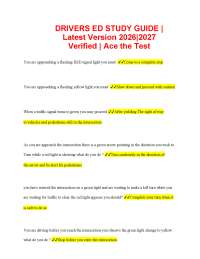 DRIVERS ED STUDY GUIDE | Latest Version 2026|2027 Verified | Ace the Test You are approach