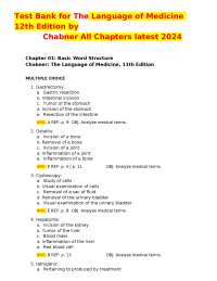 Test Bank for The Language of Medicine – 12th Edition – All Chapters Included