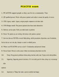PCA/CFSS Exam Questions With Correct Answers