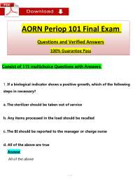 AORN Periop 101 Final Exam (2026) - Questions and Verified Answers (PDF)