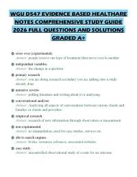 WGU D547 EVIDENCE BASED HEALTHARE NOTES COMPREHENSIVE STUDY GUIDE 2026 FULL QUESTIONS AND
