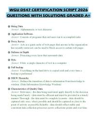 WGU D547 CERTIFICATION SCRIPT 2026 QUESTIONS WITH SOLUTIONS GRADED A+