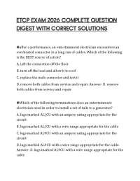ETCP EXAM 2026 COMPLETE QUESTION DIGEST WITH CORRECT SOLUTION