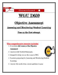 WGU D659 Objective Assessment (2025) – Assessing & Monitoring Student Learning