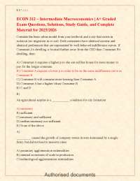 ECON 312 Intermediate Macroeconomics Exam Prep 20252026 Complete Study Material