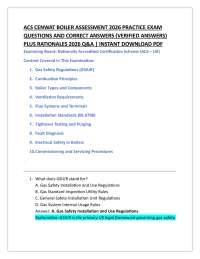 ACS CENWAT BOILER ASSESSMENT 2026 PRACTICE EXAM QUESTIONS AND CORRECT ANSWERS (VERIFIED A