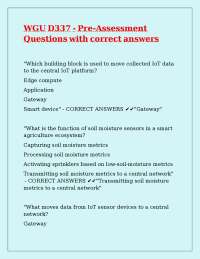 WGU D337 - Pre-Assessment Questions with correct answers
