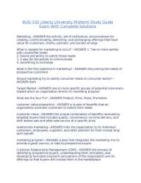 BUSI 330 Liberty University Midterm Study Guide Exam With Complete Solutions.