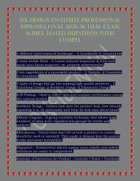 UX DESIGN INSTITUTE PROFESSIONAL DIPLOMA FINAL 2026 ACTUAL EXAM SCRIPT TESTED QUESTIONS WI