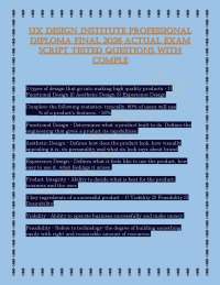 UX DESIGN INSTITUTE PROFESSIONAL DIPLOMA FINAL 2026 ACTUAL EXAM SCRIPT TESTED QUESTIONS WI