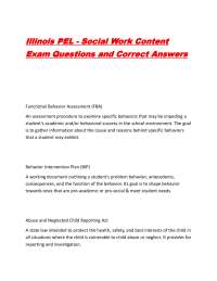 Illinois PEL - Social Work Content Exam Questions and Correct Answers