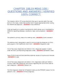 CHAPTER 18 & 19 – MEAS 108 QUESTIONS AND ANSWERS | VERIFIED 100% CORRECT