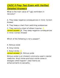 CADC II Prep Test Exam with Verified Detailed Answers