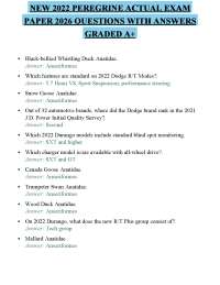 NEW 2022 PEREGRINE ACTUAL EXAM PAPER 2026 QUESTIONS WITH ANSWERS GRADED A+