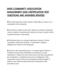 M100 COMMUNITY ASSOCIATION MANAGEMENT 2026 CERTIFICATION TEST QUESTIONS AND ANSWERS UPDATE