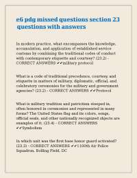 e6 pdg missed questions section 23 questions with answers