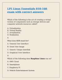 LPI Linux Essentials 010-160 exam with correct answers