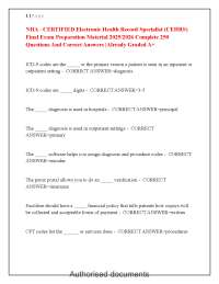 NHA Certified Electronic Health Record Specialist (CEHRS) Final Exam Prep (20252026)