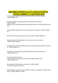Arthrex Module 1 Exam Questions with Correct Answers 2026 | Medical Device & Sports Techno