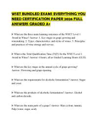 WSET BUNDLED EXAMS EVERYTHING YOU NEED CERTIFICATION PAPER 2026 FULL ANSWERS GRADED A+