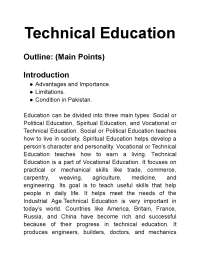 Technical Education: Key to National Development