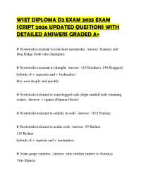 WSET DIPLOMA D2 EXAM 2025 EXAM SCRIPT 2026 UPDATED QUESTIONS WITH DETAILED ANSWERS GRADED