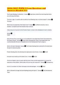 2026/2027 PSPO I Exam Questions and Answers (Graded A+)