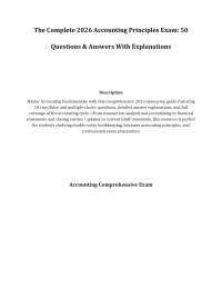 The Complete 2026 Accounting Principles Exam: 50 Questions & Answers With Explanations