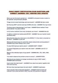 FANUC ROBOT CERTIFICATION EXAM QUESTIONS AND CORRECT ANSWERS 100% VERIFIED 2026 UPDATE!!