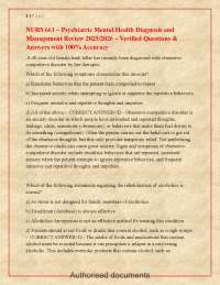 NURS 661 Psychiatric Mental Health Comprehensive Review (20252026)