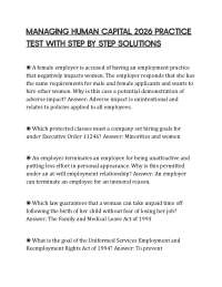MANAGING HUMAN CAPITAL 2026 PRACTICE TEST WITH STEP BY STEP SOLUTIONS
