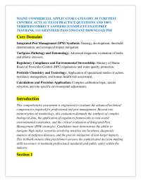 MAINE COMMERCIAL APPLICATOR CATEGORY 3B TURF PEST CONTROL ACTUAL EXAM PRACTICE QUESTIONS