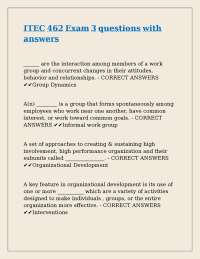 ITEC 462 Exam 3 questions with answers