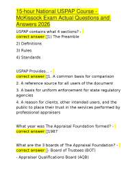 15-hour National USPAP Course - McKissock Exam Actual Questions and Answers 2026