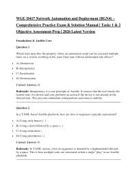 WGU D417 Network Automation & Deployment (BGN4) 2026 – Latest Practice Exam & Solution Man