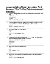 Instrumentation Nccer Questions And Answers With Verified Solutions Already Passed !!!