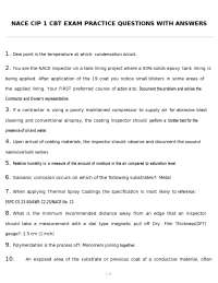 NACE CIP 1 CBT EXAM PRACTICE QUESTIONS WITH ANSWERS